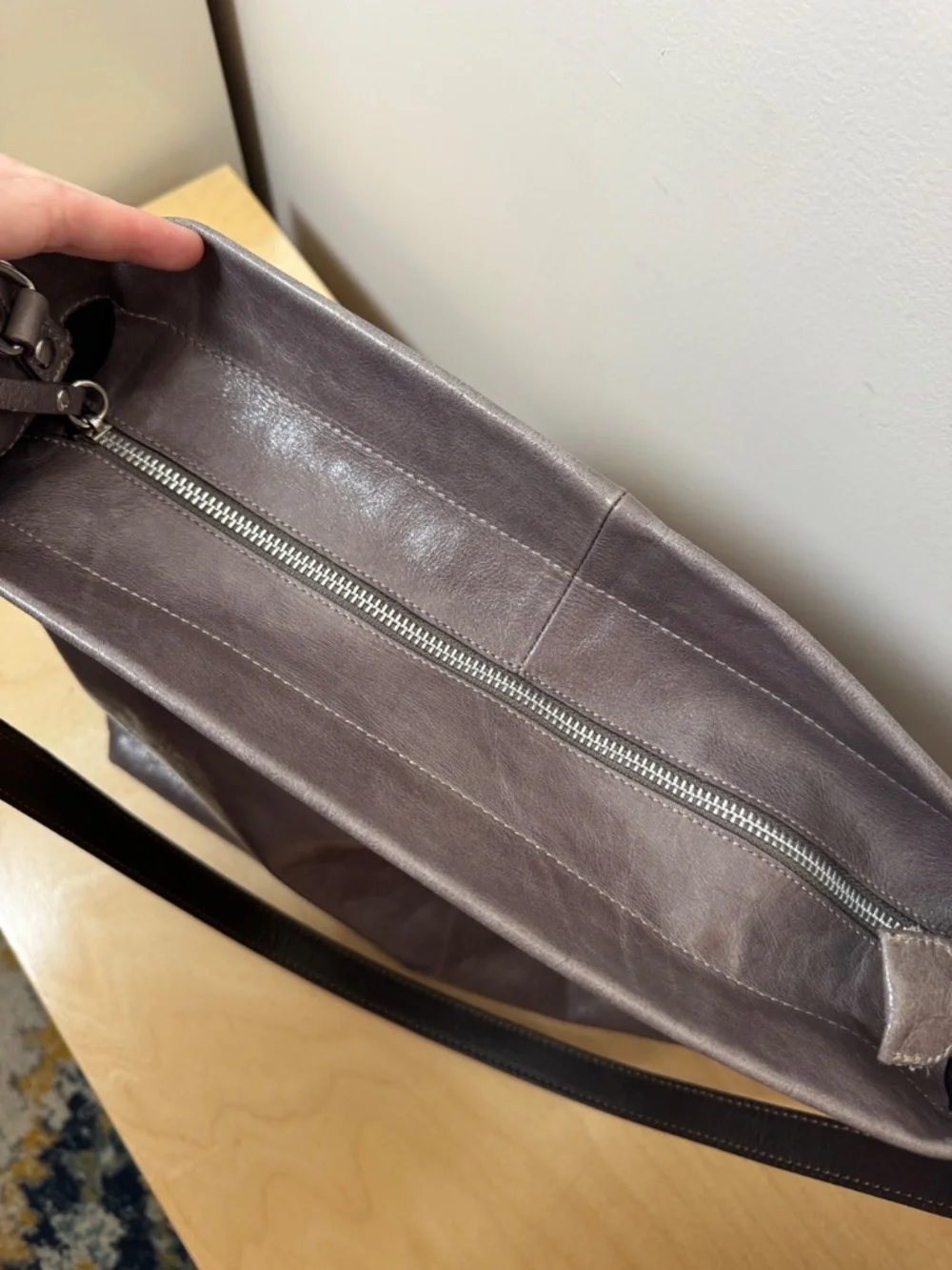 Gianni Chiarini genuine Italian leather gray hobo bag.